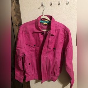 Vintage Pink 90’s Wrangler Brush Popper Jacket with Sundancers Logo on Back
